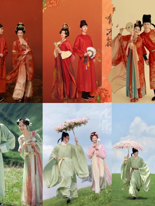 Photography Young - ชุดคู่รักสไตล์จีนโบราณ Erbosi สำหรับถ่ายภาพธีมหวานน่ารัก ชุดฮันฝูแบบดั้งเดิมสำหรับวัยรุ่น จำหน่ายออนไลน์