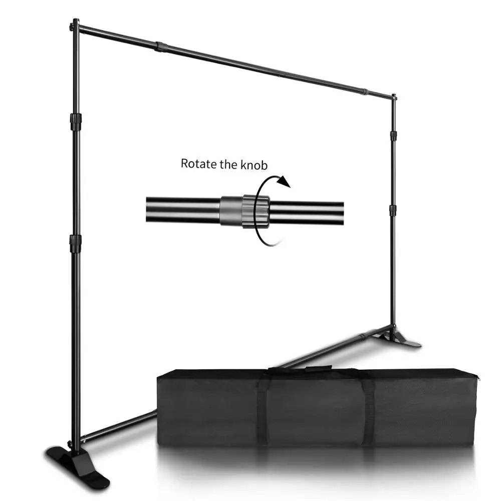 Photography Backdrop Muslin - SH Double-Crossbar ฉากหลังพื้นหลังกรอบสนับสนุนระบบสําหรับถ่ายภาพสตูดิโอถ่ายภาพวิดีโอ Muslin หน้าจอสีเขียว