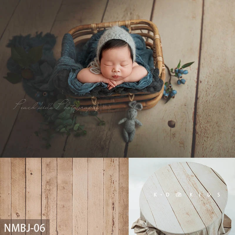 Photography Background - อุปกรณ์ประกอบฉากถ่ายภาพทารกแรกเกิด ผ้าห่มลายไม้กันรอยยับ ฉากหลังสำหรับถ่ายภาพในสตูดิโอ อุปกรณ์ประกอบฉากถ่ายภาพ