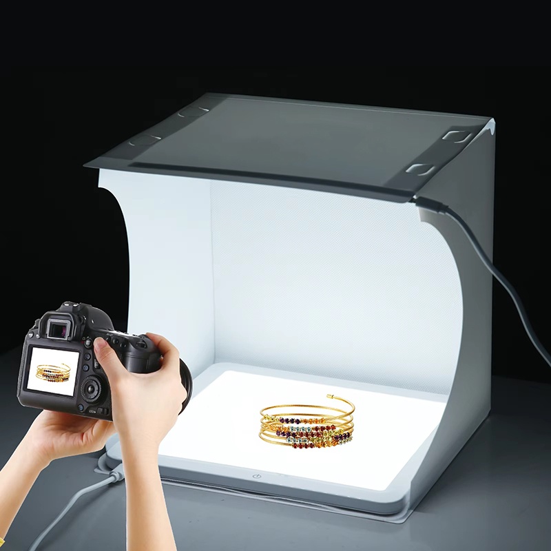 Photography Composition - กล่องถ่ายภาพพกพาขนาด 20 ซม. พร้อมไฟ LED พับได้