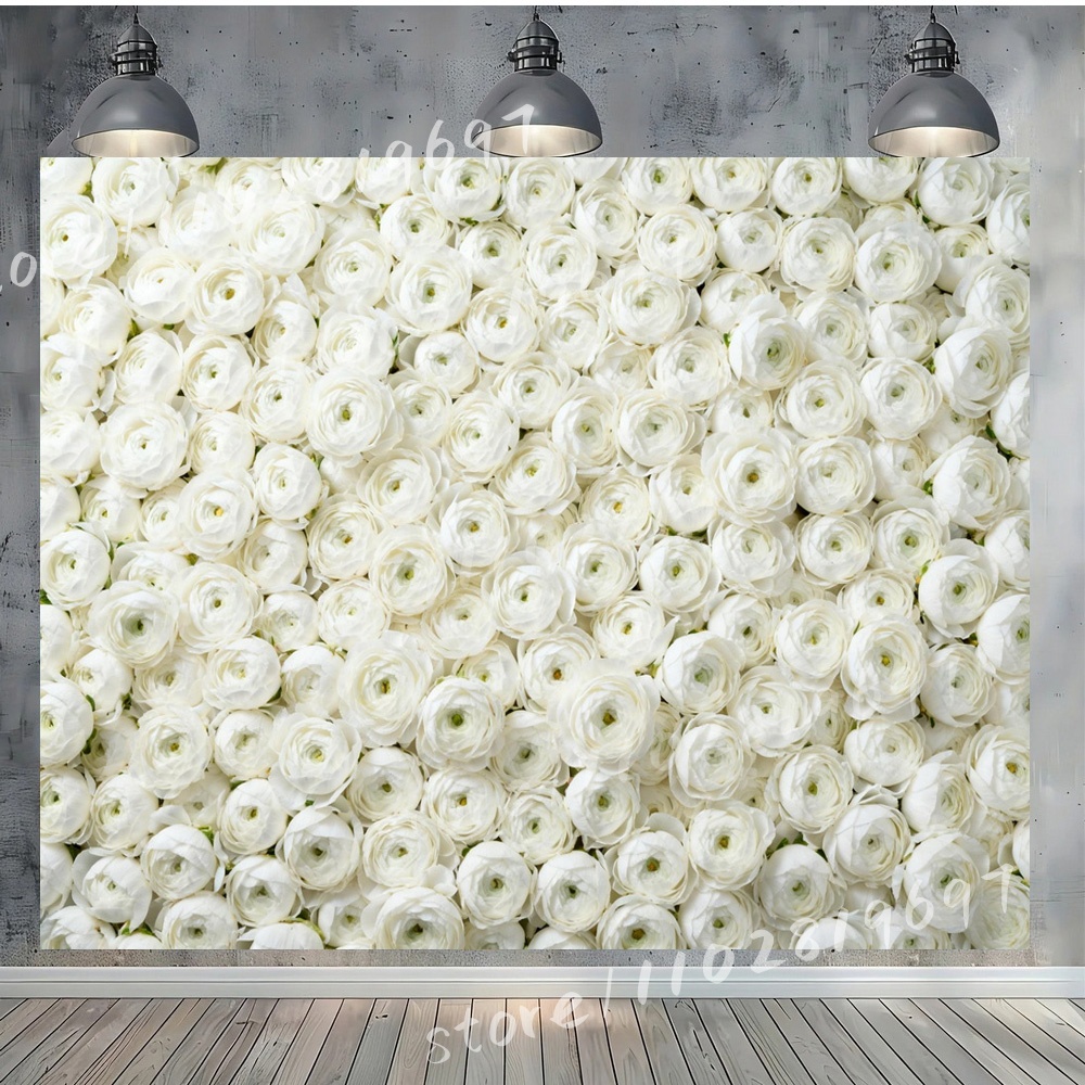ฉากหลังไวนิลลายดอกโบตั๋นสีขาวบ - Photography Backdrop Muslin บทวิจารณ์และราคา