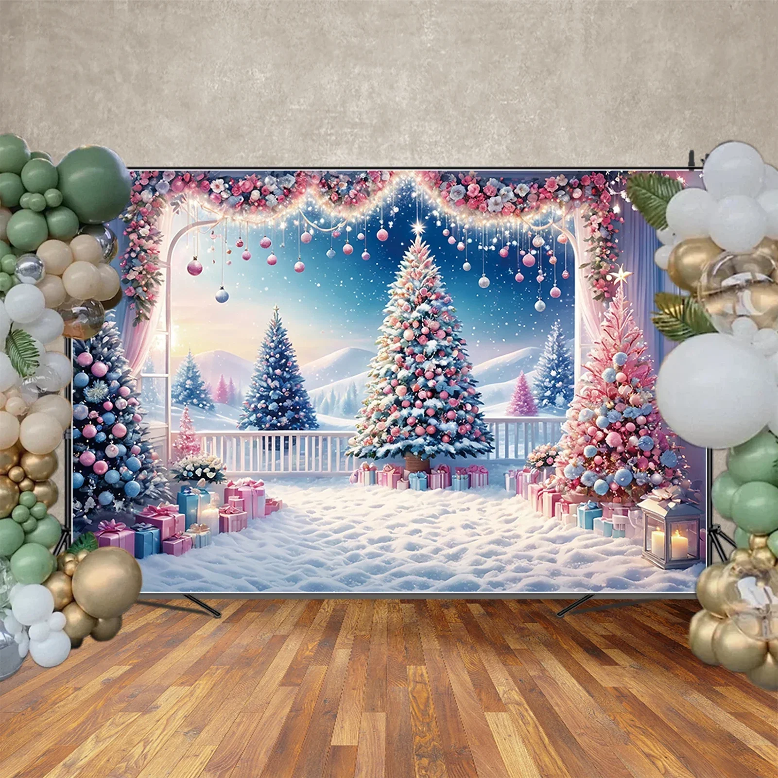 พื้นหลังต้นคริสต์มาสฉากหลังฤดู - Photography Backdrop Muslin บทวิจารณ์และราคา
