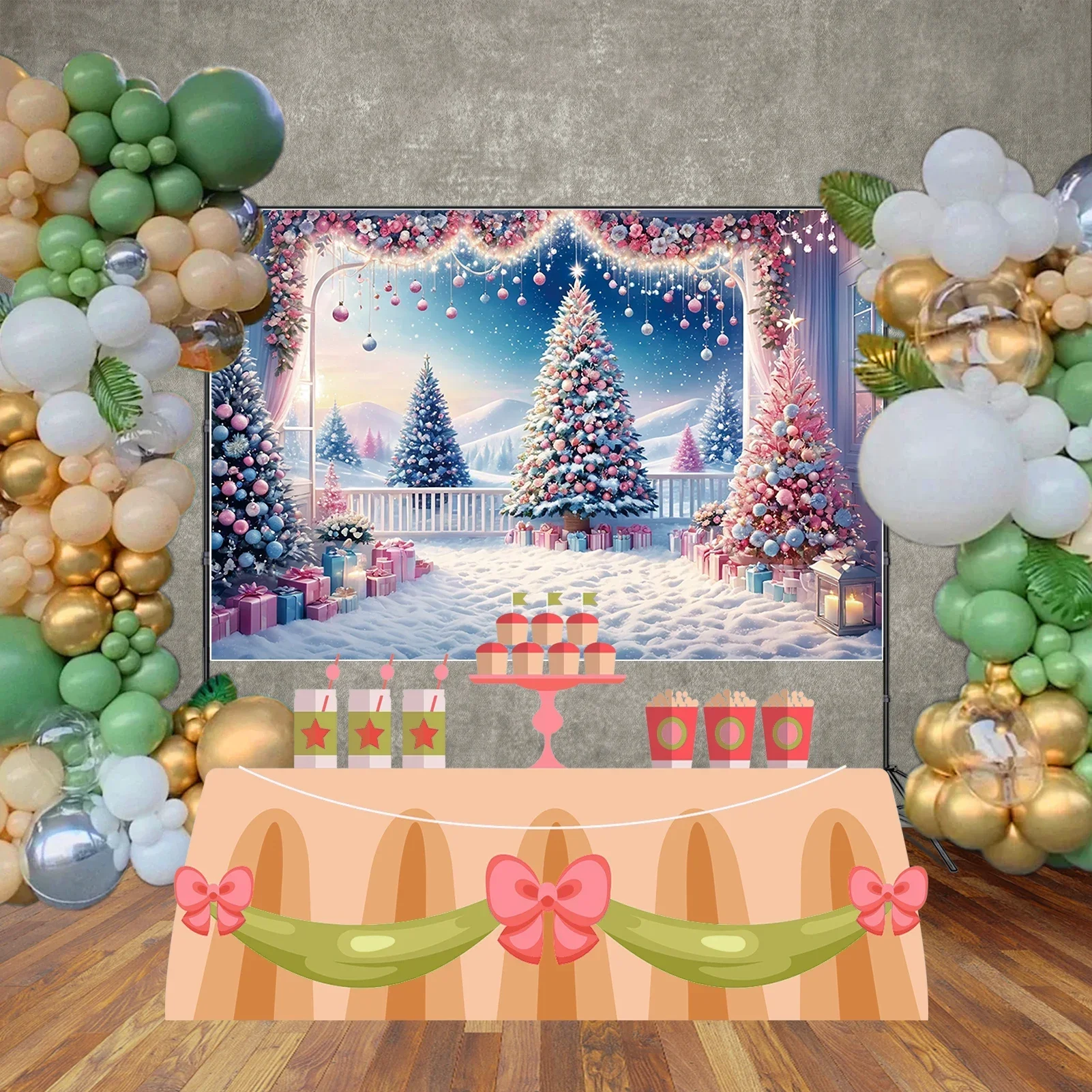 พื้นหลังต้นคริสต์มาสฉากหลังฤดู - Photography Backdrop Muslin บทวิจารณ์และราคา