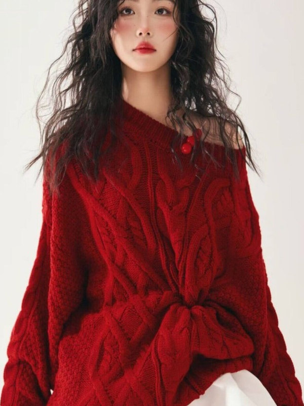 เสื้อสเวตเตอร์สีแดง สาวน้อย สต - Photography Young บทวิจารณ์และราคา