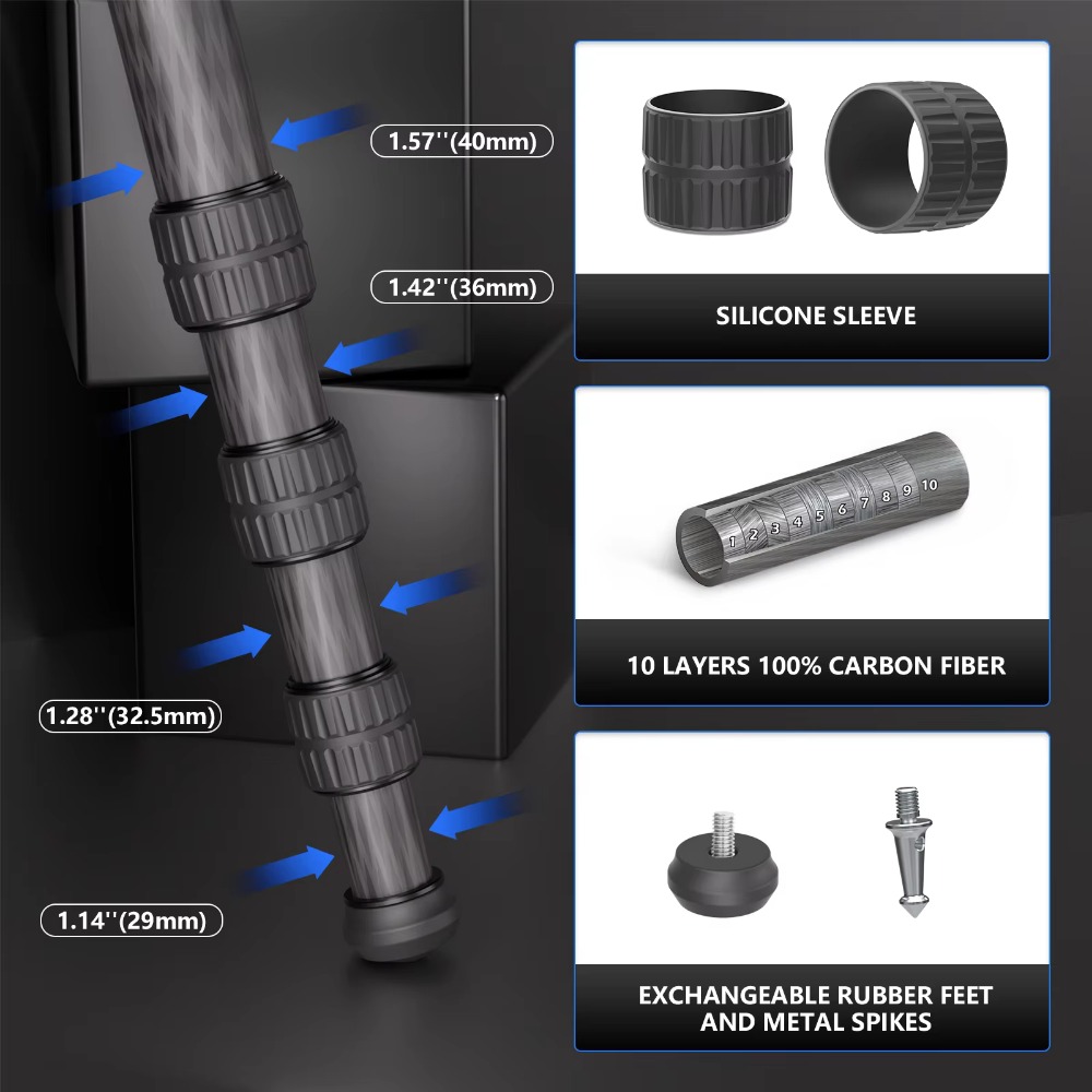 WEYLLAN LX9 คาร์บอนไฟเบอร์ขาตั - Camera Tripod Carbon บทวิจารณ์และราคา