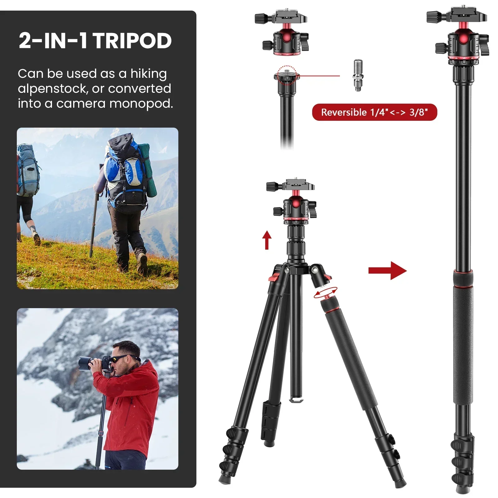 EVUMO GF2 ขาตั้งกล้องเดินทาง 1 - Camera Tripod Carbon บทวิจารณ์และราคา