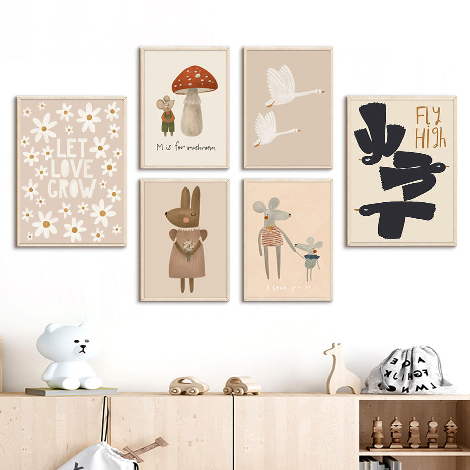 Boho โปสเตอร์การ์ตูนรูปหนูและห - Photography Duck บทวิจารณ์และราคา