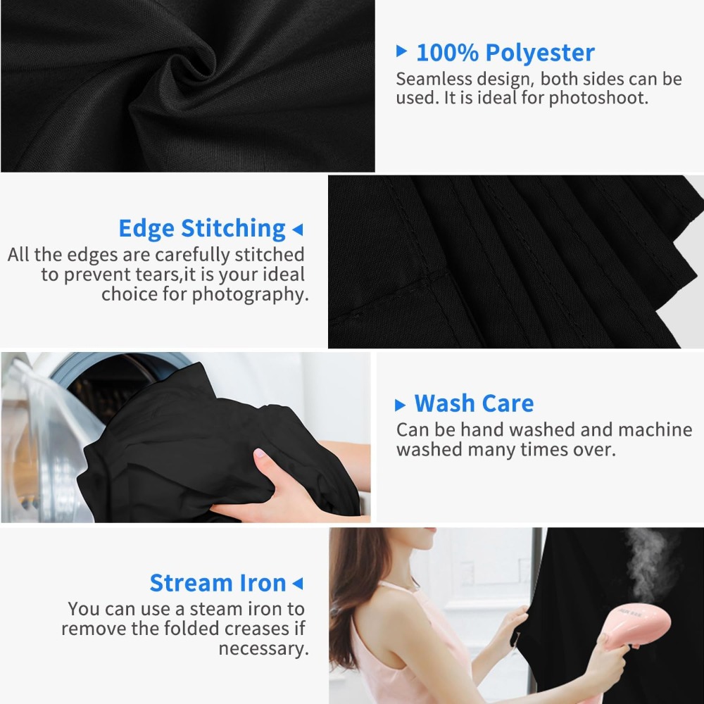 พื้นหลังสีดําสําหรับการถ่ายภาพ - Photography Backdrop Muslin บทวิจารณ์และราคา